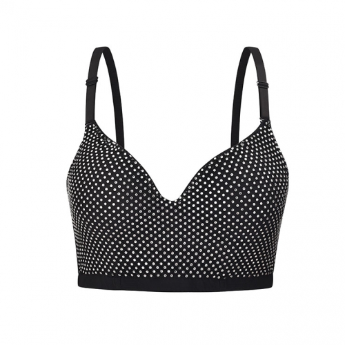 Sexy Shining Rhinestone B Cup Spaghetti Straps Bustier Bra Clubwear Crop Top N20793