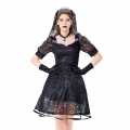 Gothic Vampire Black Multi-layered Lace Wedding Dress Adult Ghost Bride Costume N20738