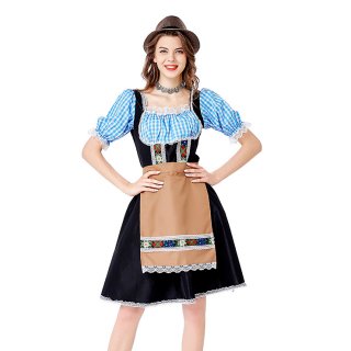 Women's Bavarian Beer Girl Cosplay False Two Pieces Mini Dress Adult Oktoberfest Costume N20735