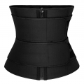 Unisex Black Neoprene Velcro Sports Waist Trimmer Workout Steel Bones Body Shaper Belt N20551