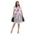 Sexy Off-shoulder Bavarian Beer Girl Role Play Floral Print Dress Adult Oktoberfest Costume N20494