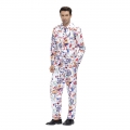 Men 's Fashion Letter Pattern Print Personalized Party Suit Adult Cosplay Costume N20488