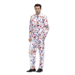 Men 's Fashion Letter Pattern Print Personalized Party Suit Adult Cosplay Costume N20488