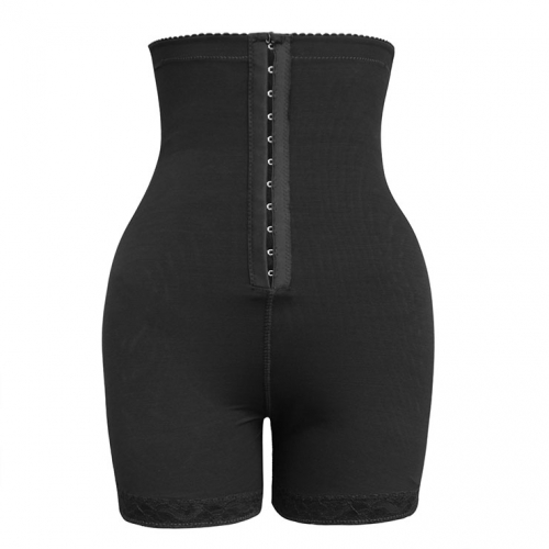 Sexy Black High Waist Boxer Shorts Elastic Seamless Panties Hip-lifting Underwear PT20396