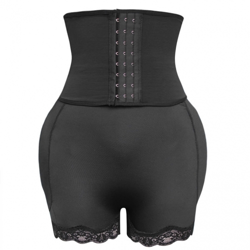 Sexy Black High Waist Elastic Slimming Seamless Shorts Waist Sealing Shaping Belly Pants PT20390