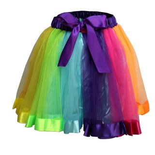 Multicolor Double Layered Gauze Bow-knot Outer Elastic Band High-waisted Mini Skirt HG20209