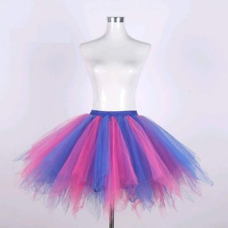 Lovely Pink And Purple Double Layered Gauze Outer Elastic Band High-waisted Tulle Tutu Skirt HG20208