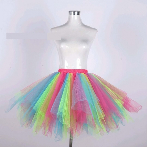 Lovely Double Layered Gauze Outer Elastic Band High-waisted Tulle Tutu Skirt HG20207
