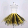 Lovely Black And Gold Double Layered Gauze Outer Elastic Band High-waisted Tulle Tutu Skirt HG20205
