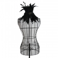 Victorian Gothic Black Feather Collar Scarf Leather Buckle Neckerchief Corset Accessories N20203