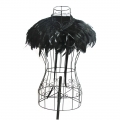 Victorian Gothic Black Feather Cloak One-piece Lace-up Shawl Corset Accessories N20200