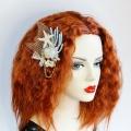 Elegant Princess Style Starfish Shell Coral Pearl With Chain Hairpin J20192