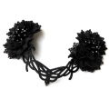 Victorian Gothic Black Flower Queen Hair Clip Anime Cosplay Party Accessory Headband J20104