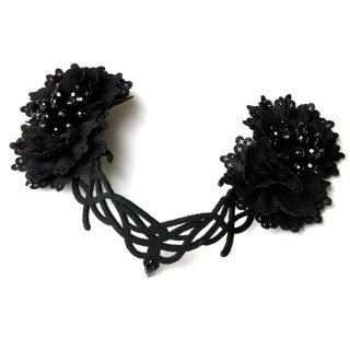 Victorian Gothic Black Flower Queen Hair Clip Anime Cosplay Party Accessory Headband J20104