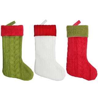 Christmas Eve Long Stocking Wool Knitting Dinner Party Tree Decoration XT20036