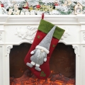 Cute Faceless Santa Christmas Socks Gift Bag Ornament Accessory XT19836