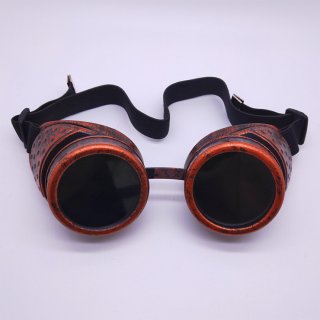 Steampunk Red-copper Removable Spectacle Cover Glasses Point Frame Masquerade Goggles MS19796