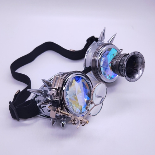Steampunk Magnifier Kaleidoscope Glasses Rivet Masquerade Party Goggles MS19782