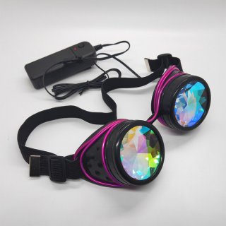 Steampunk Luminous Light Kaleidoscope Glasses Halloween Masquerade Party Goggles MS19779