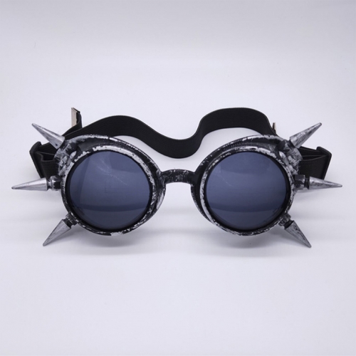 Steampunk Ancient-silver Frame One-piece Glasses Masquerade Party Rivet Goggles MS19772