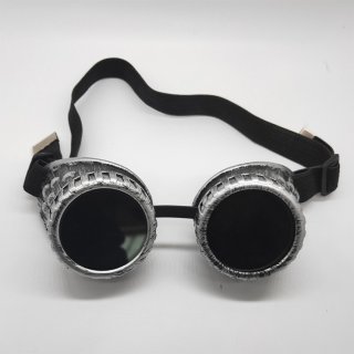 Steampunk Black Lens Thick Lines Frame Glasses Adjustable Belt Cosplay Party Goggles MS19742