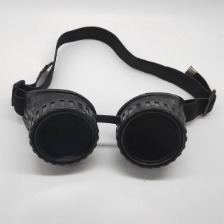 Steampunk Black Lens Thick Lines Frame Glasses Adjustable Belt Cosplay Party Goggles MS19741