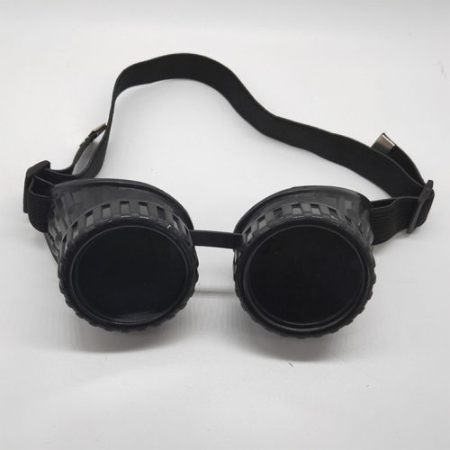 Steampunk Black Lens Thick Lines Frame Glasses Adjustable Belt Cosplay Party Goggles MS19741