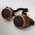 Steampunk Unisex Black Lens Red-copper Frame Glasses Masquerade Goggles MS19740