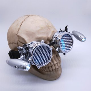 Steampunk LED Lights Net Lens Metallic Rivet Halloween Cosplay Party Goggles MS19733