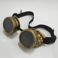 Steampunk Unisex Black Lens New-brass Frame Glasses Masquerade Goggles MS19718