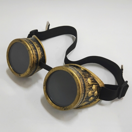 Steampunk Unisex Black Lens New-brass Frame Glasses Masquerade Goggles MS19718