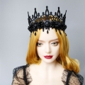 Victorian Gothic Black Devil and Rose Queen Tiara Hairband Party Accessory J19691