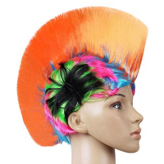 Funny Colorful Cockscomb Hair Modeling Punk Headdress Halloween Carnival Party Wig MS19667