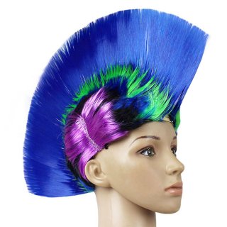 Funny Colorful Cockscomb Hair Modeling Punk Headdress Halloween Carnival Party Wig MS19662
