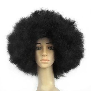 Fashion Black Natural Soft Fluffy Explosion Head Hair Modeling Carnival Party Wig MS19656
