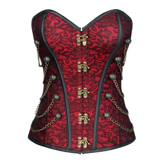 Steampunk Brocade Steel Boned Strapless Body Shaper Overbust Corset N19572