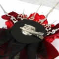 Steampunk Hand Bone Red Flower Hairpin Brooch Halloween Accessory N19539