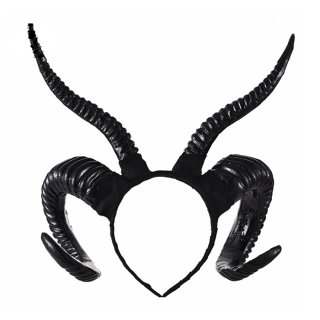 Gothic Dark Department Witch Antelope Horn Headband Halloween Hair Accessory N19533