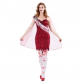 3pcs Gothic Red Ghost Sling Skirt Adult Vampire Cosplay Halloween Costume N19475