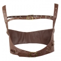 Steampunk PU Leather Strappy Tank Eyelet Buckle Cinch Underbust Corset Belt Harness N19016
