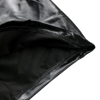 Men's Sexy Glossy PVC Tight-fitting Tank and Shorts Lingerie One-piece Stretchy Jumpsuit N19001