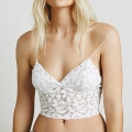 Sexy Sheer Floral Lace Low-cut Spaghetti Straps Lingerie Bra Crop Top N18912