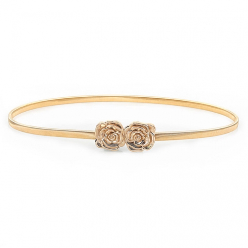 Noble Golden Rose Elastic Alloy Thin Slender Waist Belt Accessory N18775