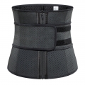 Unisex Black Breathable Meshed Neoprene Sports Waist Trimmer Workout Enhancer Body Shaper Belt N18672