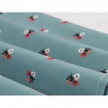 Vintage Blue Floral Print V Neck Sleeveless High Waist Swing Dress N18668