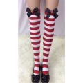 Lovely Red-white Strips Spots Bowknot with Strawberry Cosplay Stockings HG18508