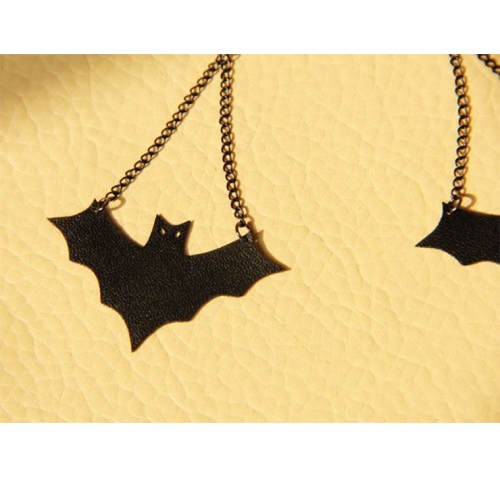 Gothic Style Evil Black Bat Earrings J18432