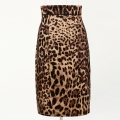 Women's Fashion Leopard Print High Waist Slim-fitting Midi Barrel Skirt N18433