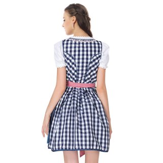 Girl's Oktoberfest Blue Grid Square Neckline Midi Dress Costume N18242