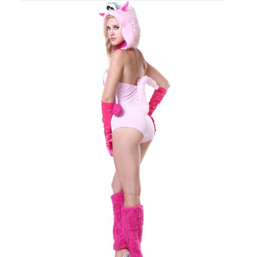 Exclusive Furry Polly Pinky Monster Costume Circus Girl Clown Cosplay Halloween Costume N18228